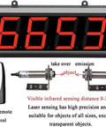 Heavy Duty Four Digit Dual Led Counter Meter Featuring Top Notch Laser Sensor And Convenient Remote showing digital display and laser sensors.