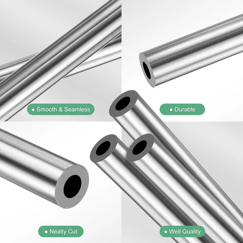 Three 304 stainless steel tubes, 5mm OD, 1mm wall, 300mm length, seamless hollow pipe for DIY projects