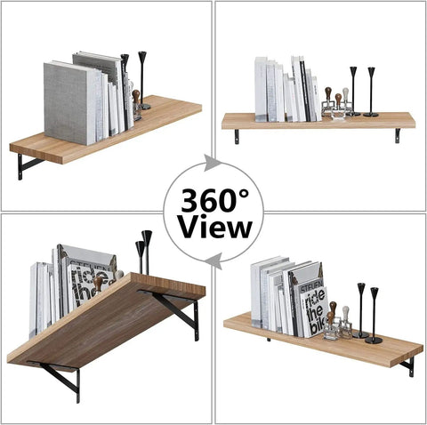 360 view of Heavy Duty 10 Inch L Shelf Brackets 6 Pack White Triangular 90 Degree Metal Supports for DIY Floating Shelves