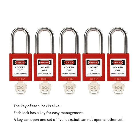 Rock Solid Lockout Tagout Padlock Kit Five Pack Keyed Alike Osha Approved Heavy Duty Industrial Safety Locks Built To Crush Daily Shop Floor Demands Today