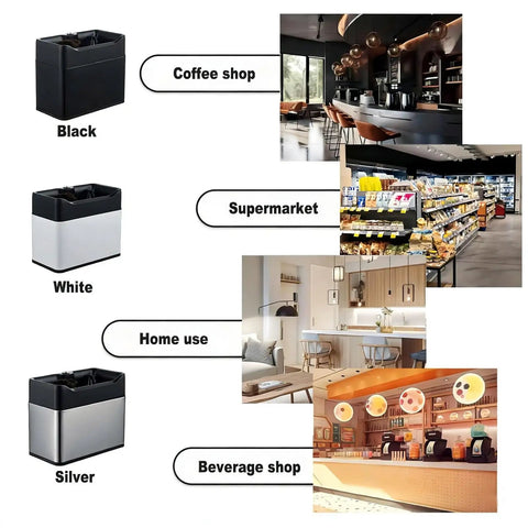 Hassle Free Portafilter Scrubber With Dual Spin Brushes And Auto Knock Box Smooth Espresso Machine Cleaner For Home And Cafe Bars Killer Deal in black, white, and silver options.