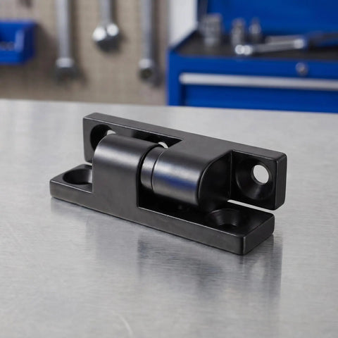 Detachable Barrel Style Cabinet Door Hinge in Black Zinc Alloy Minimizes Resistance and Prevents Detachment on table