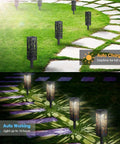 Upgraded Solar Pathway Lights Outdoor 8 Pack With Bigger Solar Panel For Longer Run Time IP65 Waterproof Garden Landscape Lawn Patio
