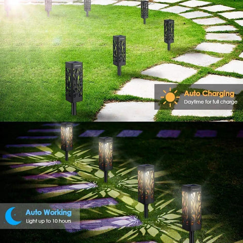 Upgraded Solar Pathway Lights Outdoor 8 Pack With Bigger Solar Panel For Longer Run Time IP65 Waterproof Garden Landscape Lawn Patio