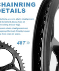 Close-up of 48T Mountain Bike Crankset With 170mm Arm 130BCD Square Taper Cranks For Single Speed And E Bikes chainring details