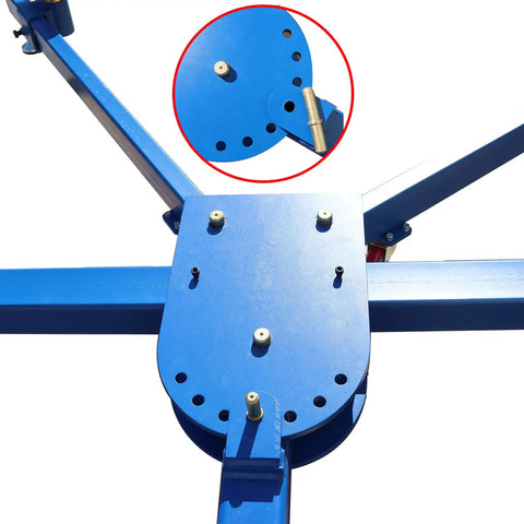 Beefed Up Auto Body Frame Puller Straightener With 10 Ton Hydraulic Power showing adjustable 180-degree tower mechanism detail