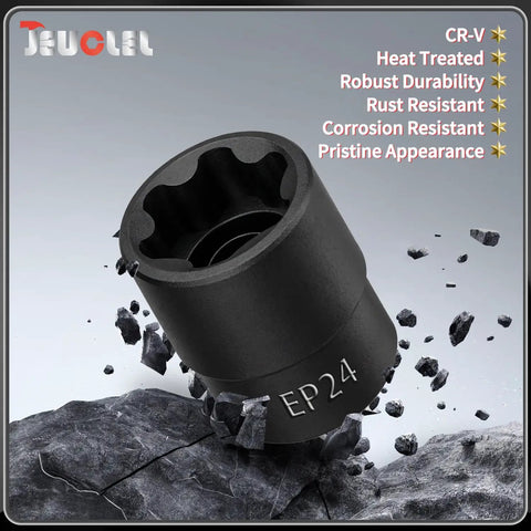 Heavy Duty One Half Drive Ep24 E Torx Plus Socket Six Point Female External construction image showing robust design and quality materials.