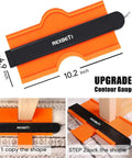 Pro Grade Fiberglass Mallet With Non Slip Rubber Grip For LVP Vinyl Flooring Installation Kit, 40 mm Double Face Rubber Head Delivers Softer Strikes And Vibration Dampening, Durable Handle Won't Bend Or Head Come Off. orange contour gauge tool, 10.2 inch x 4.9 inch, for copying shapes