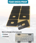 Foam pads for Stainless Steel License Plate Screws Kit with M6x20mm Hardware, reducing noise and scratches.