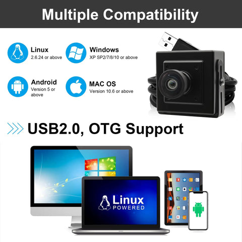 Global Shutter USB Camera for Computer and Laptop, 2MP 1920x1200, 90fps High Speed Machine Vision Camera with wide OS compatibility