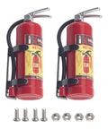 Two Pack 1/10 Scale RC Fire Extinguishers With Stickers, Display Only Decorative Accessories For Traxxas TRX4, Axial SCX10 Positioned Front View