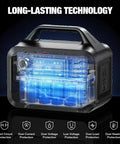 Solar Generator On The Go With 40W Panel Included 230Wh Portable Power Station showcasing internal technology and protections.