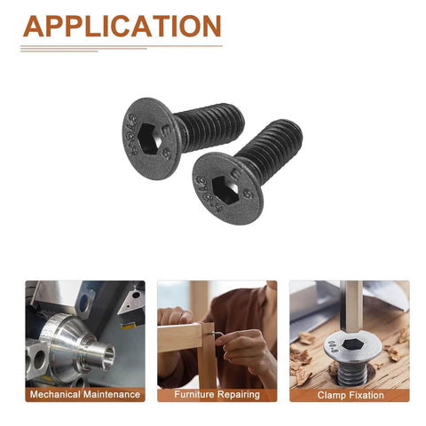 M3 0.5x8mm Hex Socket Flat Head Screws 100 Pack Carbon Steel Black Oxide Full Thread Countersunk Bolts for Electronics DIY Projects