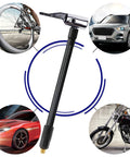 Badass Heavy Duty Nylon Wrapped Rubber Car Tire Air Inflator Hose Extension Tube Adapter Locking Chuck Secure Threaded Nozzle With Snug Seal Quick Connect Release For Bike Motorcycle Pump Valve System Easy Swapping And Tight Pressure Guarantee, black braided hose