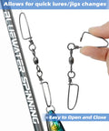 Heavy Duty Double Snap Swivels 200Lb Stainless Steel Coastlock Fishing Connectors with easy open-close mechanism in use