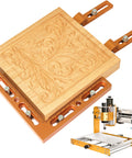 Aluminum Alloy CNC Positioning Side Clamps Kit for 3018 and 4040 Router with engraved wood piece, fast setup, high accuracy