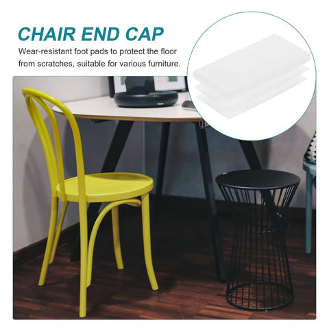 White Plastic Square Chair Leg End Caps Set, 20 Pieces, Durable Floor Protecting Furniture Leg Plugs For Home And Office
