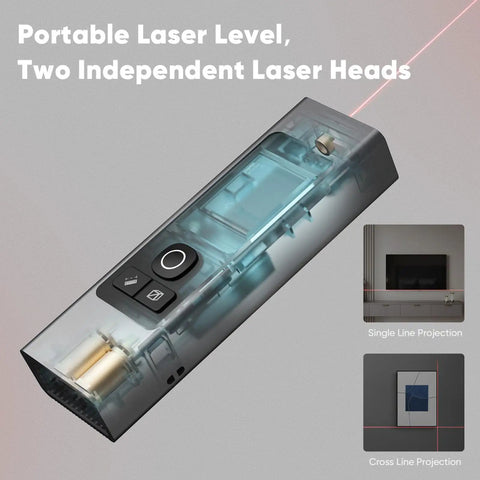Beast Mode Laser Distance Meter With 393 Ft Range Type C Rechargeable Handy Tool For Construction Tiling And DIY Area Volume Pythagorean Calculations 1.4 Inch Black LCD, portable laser level with two heads and line projection