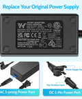 29V 2A Recliner Power Adapter with Long Cables showing AC and DC ports and connectors for replacement use