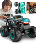 Totally Rad Dinosaur RC Monster Truck for Kids Ages 4 to 7, 1:20 Scale Remote Control Car With Lights And Music, Epic Stunts