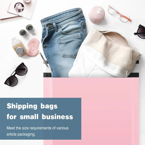 Self Seal Poly Mailer Bags, 100 Pack, Fourteen Point Five By Nineteen Inch Tearproof Shipping Envelopes In Light Pink for small business