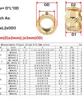 Top Tier Brass Knurled Hot Melt Threaded Inserts For 3D Print Boards From M2 To M6 dimensions and size specifications