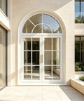 Sleek Double Arch Egress Window Offering Bulletproof Aluminum Construction For Garden Sheds Delivering Loads Of Natural Daylight Through Thermally Rated Insulated Glass Panels No Fuss Mounting Process