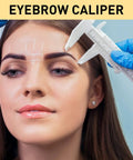 Person using Plastic Vernier Caliper 150mm Mini Caliper With Dual Inch And Millimeter Scale Pro Grade Brow Shaping Tool on eyebrows.