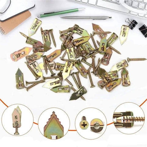 200 Piece Gypsum Board Anchors Kit With Screws For Drywall Expansion Anchors Built For DIY Friendly Easy Install Integrated Drill Tip For Direct Install Adjustable Layout For Wall Mounted Cabinets Shelves Brackets And Picture Hanging, metal anchors and screws