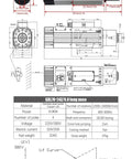 Top Shelf Heavy Duty Cnc Spindle Motor With Quiet Air Cooled Cooling And 9000W Raw Oomph For Flawless Industrial Engraving Milling And Routing Jobs Running Fast Up To 24000 Rpm On 220V Systems, detailed dimensions and specifications.