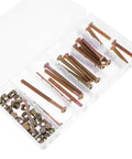 49-Piece M6 Hex Socket Head Screws And Barrel Nut Set, 40 To 80mm, in transparent organizer, for furniture assembly and repair