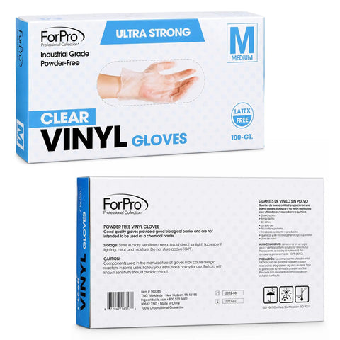 Box of Industrial Grade Vinyl Gloves Disposable Powder Free Latex Free Textured Grippy For Superior Hold And Comfort Food Safe