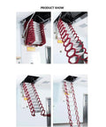 Smooth Operating Electric Attic Stair With Hassle Free Remote Control Telescopic Pull Down Loft Ladder Featuring Sturdy Safety Handrails And Space Saving Foldable Design 80 X 120 Cm in various angles, showcasing its compact design and features.