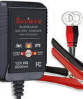 No Fuss Automatic Smart Battery Charger For 12 Volt Cars Features 2A Precision Cycles with battery clips and indicator lights.