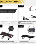 Installation steps for Heavy Duty Garage Wall Shelves 2 Pack 2x3 Ft Wall Mounted Storage Racks with Four Hooks Up To 560 Lbs Total Capacity