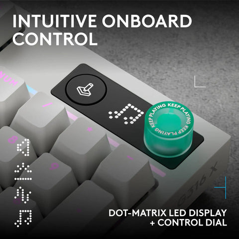 Top Tier Wireless Mechanical Gaming Keyboard Hot Swappable Linear Switches Ridiculously Smooth Pbt Keycaps Serving Insane 8 Khz Polling Speeds For Elite Play In White with dot-matrix LED display and control dial.