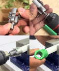 2 In 1 Pipe Threading Tool For Internal And External Threads 1/2 And 3/4 NPT, PVC PPR Re Threader Kit in drill use