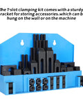 58 Piece T Slot Clamping Kit Pro Series 1/2 Inch T Slot Step Hold Down Clamps Set With 3/8-16 Studs For Milling And Machining Fixtures