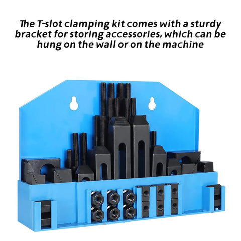58 Piece T Slot Clamping Kit Pro Series 1/2 Inch T Slot Step Hold Down Clamps Set With 3/8-16 Studs For Milling And Machining Fixtures