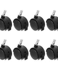 Solid 8 Pack 1.5 Inch Stem Swivel Casters Featuring Strong Locking Brakes For Silky Smooth Roll On Heavy Duty Trash Cans And Utility Carts