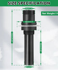 Size specifications of Polar Finder Scope For EQ 5 Mount With Quick Eyepiece Focus, black anodized aluminum body.