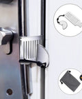 Compact Travel Door Lock For Hotels And Apartments, Easy Install Portable Security Device, Universal Bolt Fit shown on door