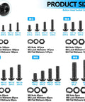 Metric Screw Assortment Kit With 2224 Pieces M2 To M8 Button Head Hex Socket Cap Screws Grade 10.9 Black Oxide Finish