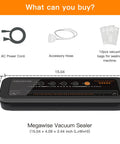 No Sweat Automatic Vacuum Sealer That Works Like A Charm With 80Kpa Suction For Dead Simple Food Preservation with accessories.