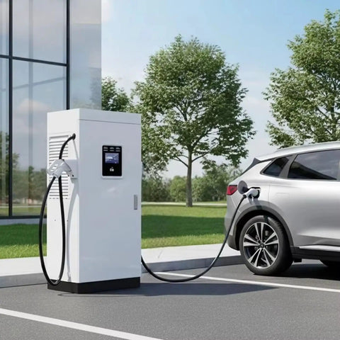 High Power 120KW DC Fast EV Charger For Commercial Use With Dual CCS Connectors Level 3 Charging Station in parking lot