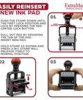 Heavy Duty Self Inking Date Stamp With Paid Message Smooth Zero Mess Action Crisp Blue And Red Ink Lightweight Office Essential Built Tough For The Daily Grind With Shielded Date Wheel, reinsert ink pad instructions.