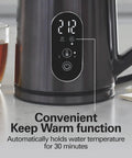 Digital Temperature Control Electric Tea Kettle 1.7L Fast Boil 1500W With 5 Presets Keep Warm BPA Free Double Wall Stainless Steel