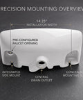 20 Inch Wall Mounted Bathroom Sink With DIY Friendly Slip On Install Space Saving Design Single Faucet Hole Glossy White Finish