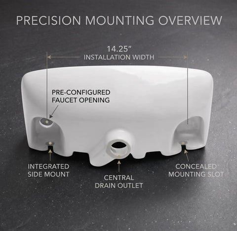 20 Inch Wall Mounted Bathroom Sink With DIY Friendly Slip On Install Space Saving Design Single Faucet Hole Glossy White Finish