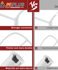 Comparison of Coated K45B Flat Beater Paddle with stronger, thicker, and more secure features against another brand.